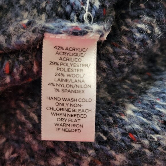 Lou & Grey LOFT Chunky Cowl Neck Knit Sweater, Women’s L, Blue, EUC - Picture 4 of 6